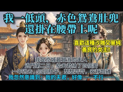 完結沙雕甜寵文:我是京城最賢淑的夫人,過門第二日,給夫君納了四個妾。一年過去,四個肚子,整整齊齊,安靜如雞。我忽然意識到:我的夫君,好像……不行……