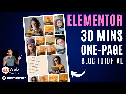 Elementor One Page Home Blog Tutorial - 30 mins - Loop Layout - Elementor Wordpress Tutorial