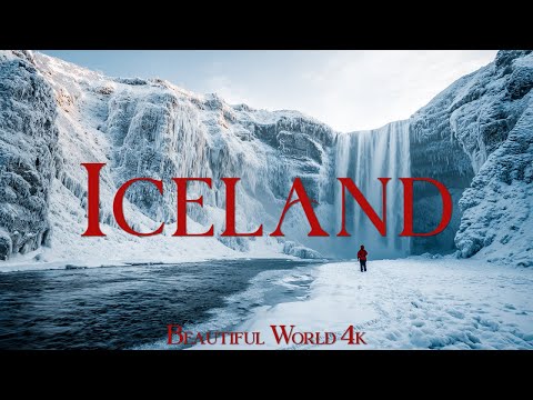 Iceland 4K | Festive Arctic Landscapes Frozen Waterfalls and Cozy Winter Nights