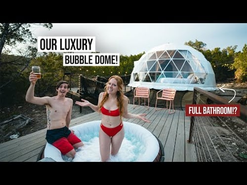 The Best LUXURY GLAMPING Ever!! π Our Desert Dome House TOUR + Delicious Texas Food