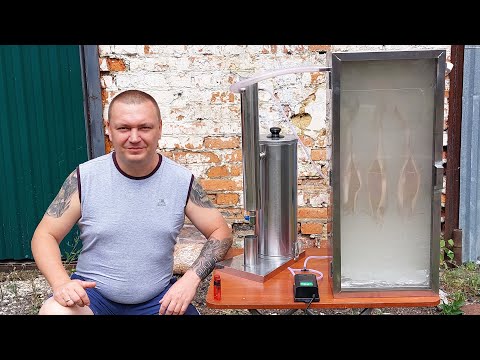 Semi-hot smoked pink salmon (smoke generator and smoking cabinet)