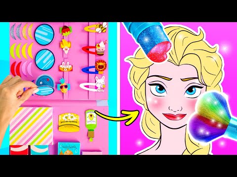 RICH vs POOR Paper Doll MakeUp ✂️💄 Princess Elsa + Paper Cat Rescue Craft