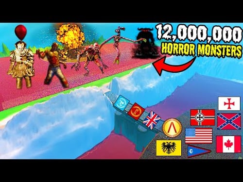 Every ARMY in History Hold BRIDGE vs 12,000,000 HORROR MONSTER ARMY?! - UEBS 2: Halloween Mod