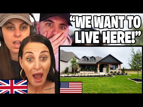 British Family Reacts to a tour of An American Home!