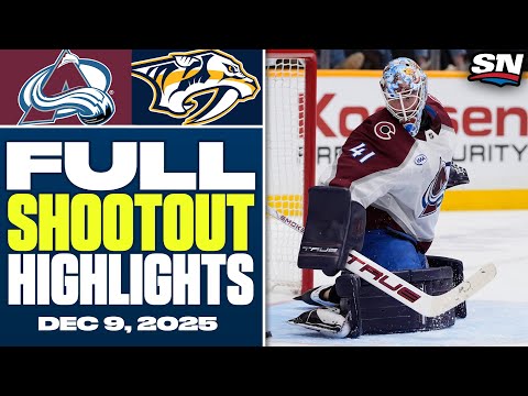 Colorado Avalanche at Nashville Predators | FULL Shootout Highlights - December 9, 2025