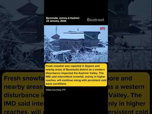 Fresh snowfall in Sopore and parts of Baramulla district #shorts
