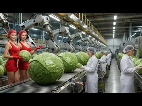 How It's Made: Cabbage Factory From Raw Cabbage to Fresh Ready To Eat Salad (Full Process)