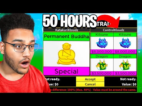 Trading PERMANENT Legendary Fruits For 50 Hours (Blox Fruits)