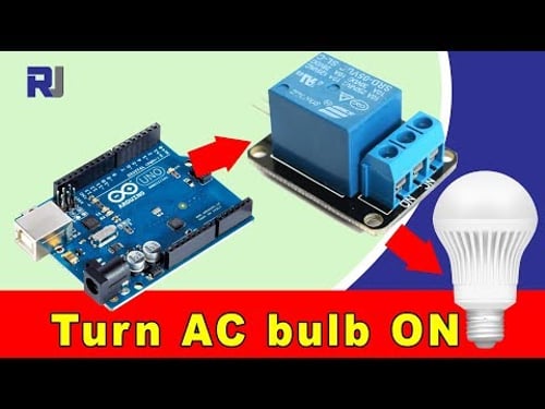 How to use 5V Relay with Arduino to turn ON and OFF AC bulb or DC load RJT33