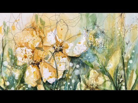 abstract floral WATERCOLOR - relaxing painting process - 327