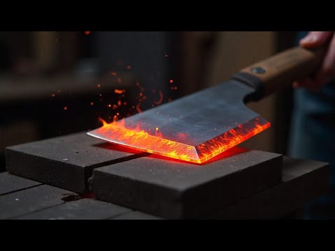 Red Hot Steel Blade Forging Process || Satisfying Hot Forging