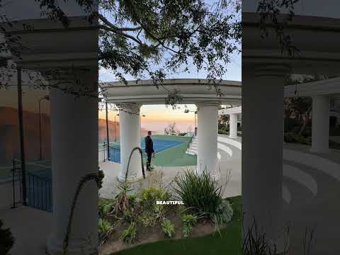 This $52M Malibu home features a stunning architectural tennis court design!