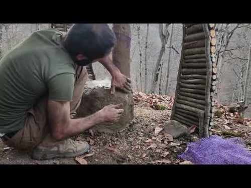 very interesting cabin in the woods, built without nails!