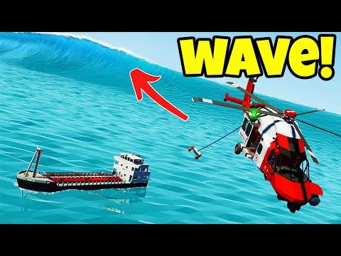 Coast Guard CRASHES IN TSUNAMI STORM! | Stormworks Disaster