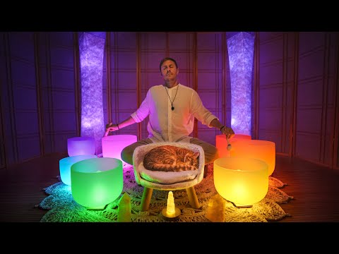 Bedtime Chakra Cleansing Sound Bath for Sleep Preparation | Crystal Singing Bowls Music