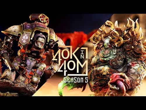 Chaos Knights vs Greater Daemons - 40k in 40m Warhammer Battle Report.