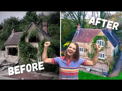 ONE YEAR (in 15 minutes) RENOVATING a Crumbling Cottage