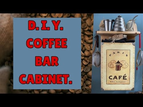 How To Make A Coffee Bar Cabinet Out Of A $7 Thrift Store Box And Scrap Wood!