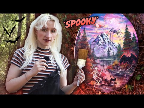 Following a Bob Ross tutorial *BUT MAKE IT SPOOKY*🦇 (again)