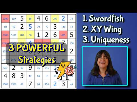3 Advanced Sudoku Tricks That Will BLOW Your Mind! Swordfish, XY Wing, Uniqueness Test in ONE Puzzle