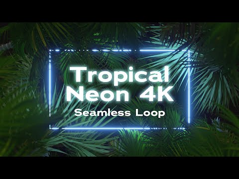 4K Tropical Neon Jungle – Seamless Loop Background | Cool Moving Screensaver