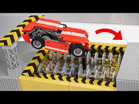 Making LEGO Technic Car Move Through Crushing Machine | FM Lego Technic