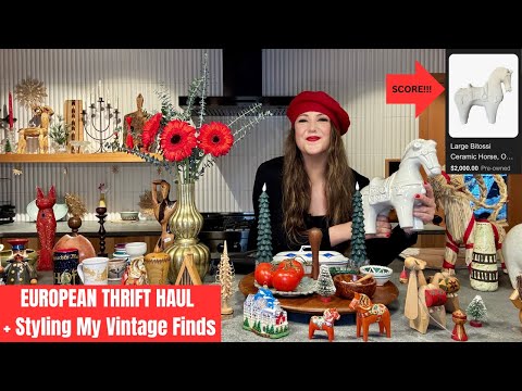 MY EUROPEAN THRIFT HAUL! + Styling My Vintage Treasures | Did Jesse's clock make it home undamaged?