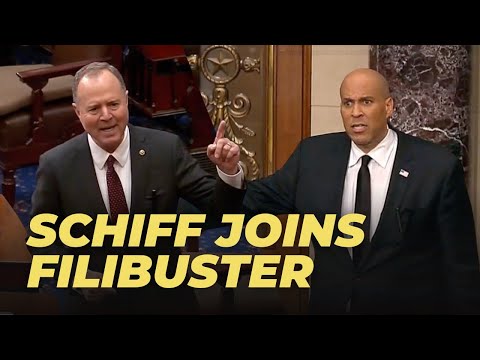 Schiff Joins Booker in Senate Floor Filibuster