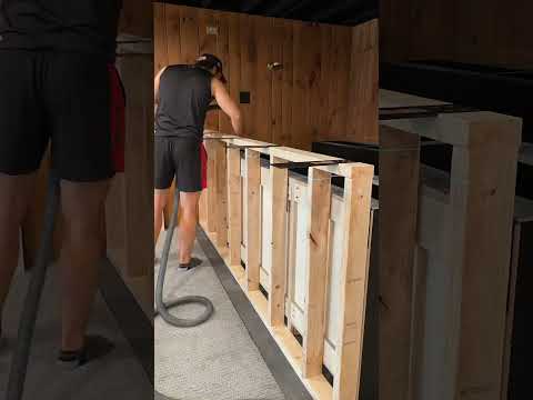 Basement Renovation Part 11: Building the Pony Wall for Bar #diy #woodworking #basementrenovation