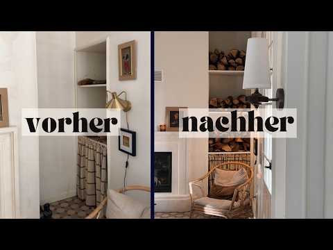 WOHNZIMMER UPGRADE im Französischen Haus | DIY Bücherregal erweitern & Kaminholz-Regal selber bauen