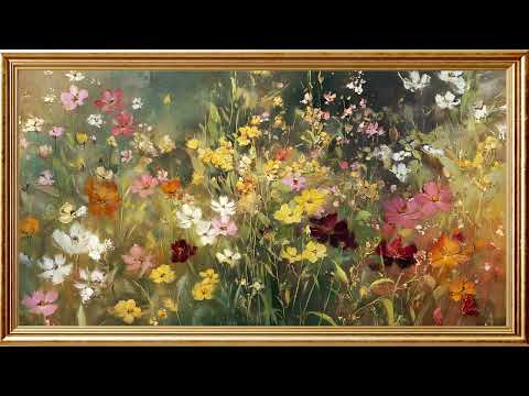 Whispers of Spring Light: 4K Floral Art Animation | Gold Frame TV Art | Art Screensaver TV 2 Hrs