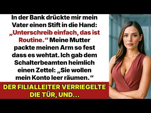 In der Bank wollte mein Vater mir alles wegnehmen, doch der Manager las meinen versteckten Zettel!