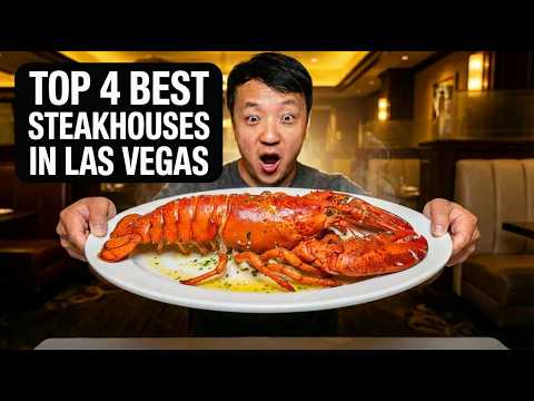 Top 4 BEST Steakhouses in LAS VEGAS | World's Biggest LOBSTER TAIL!