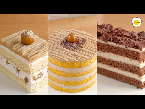 Three chestnut cake recipes 三款栗子蛋糕食谱 Trois recettes de gâteau aux marrons