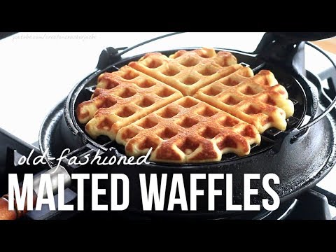 Old-Fashion Waffles on a Cast Iron Waffle Maker!!