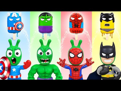 Pea Pea ¡Máquina expendedora de helados de superhéroes! 💥 ¡Hulk, Spidey y el Capitán América atacan!