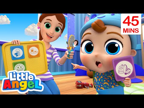 Baby John's First Day at School | Play & Learning Songs | Little Angel Kids Songs & Nursery Rhymes