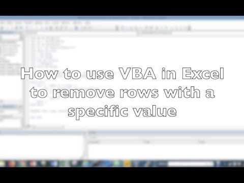 How to use VBA in Excel to Delete Rows with Some Value