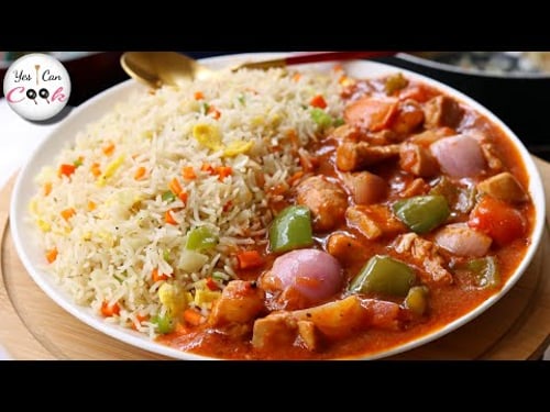Chicken Shashlik With Fried Rice 100% Original Restaurant Recipe by (YES I CAN COOK)