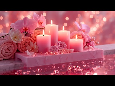 Pink Candle Spa ✨ Soft Piano & Gentle Water Sounds for Deep Sleep