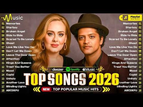 Rihanna, Adele, Bruno Mars, Maroon 5, Zayn, Dua Lipa, Ed Sheeran, Selena Gomez 🌊 Billboard Hot 100