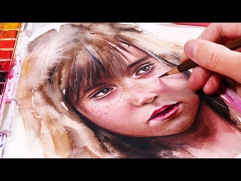 How to Paint Portraits with WATERCOLORS + COLORED PENCILS