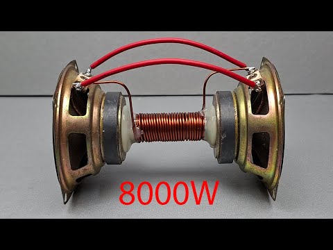 Get 220v 8000w free electricity energy forever from speaker gear with copper wire