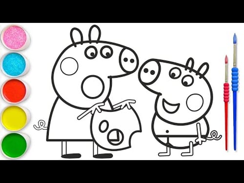 How to draw Peek A Boo Peppa Pig for Kids & Toddlers | Easy step by step Peppa Pig drawing