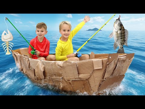 Fishing boat challenge for kids - funny stories for children