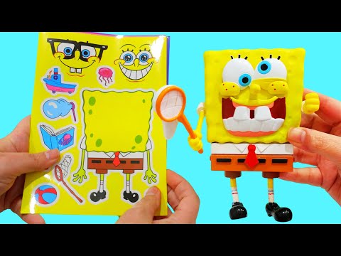 SpongeBob SquarePants Make a Face Stickers and Squishy Figurine