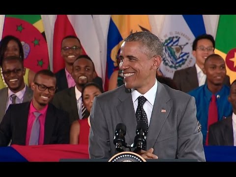 President Obama Speaks at a Town Hall With Young Leaders of the Americas in Jamaica