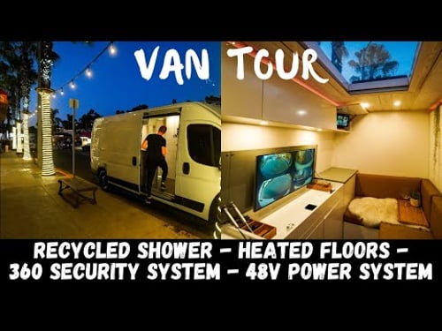 STEALTH Luxury Van Tour - Expandable Recirculating Shower, A/C, 48v Power