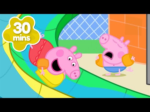 Peppa Goes Down SUPER SLIDE ๐ Rainbow Waterpark ๐ Peppa Pig Full Episodes | 30 Minutes