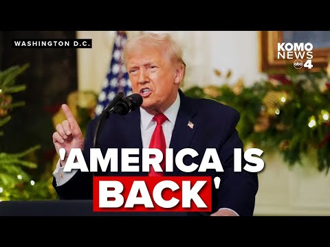 Trump tells America the economy is strong, blames Biden for nation's struggles